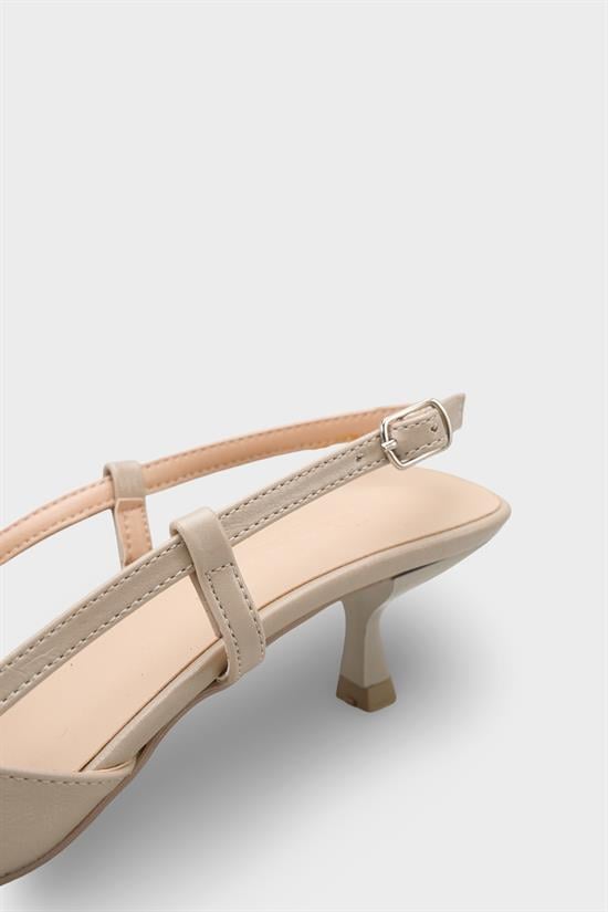 Capone  Vitoria Pointed Toe Mid Heel Square Back Slingback Women Beige Shoe image 5