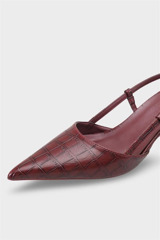 Capone  Vitoria Pointed Toe Mid Heel Square Back Slingback Women Burgundy Shoe image 4