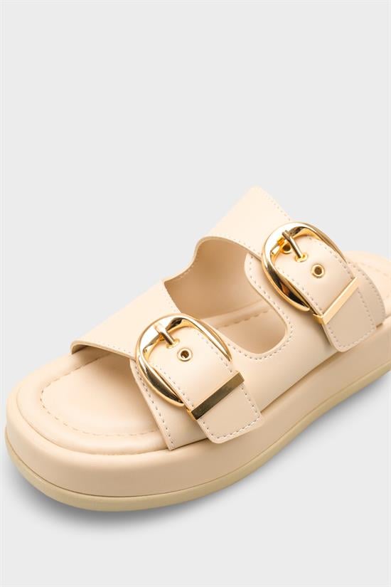 Capone Vivien Wedge Heel Double Band Buckle Women Beige Sandal image 4