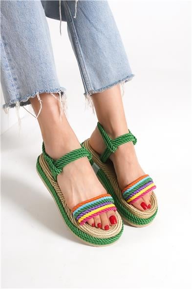 Capone Eileen Wedge Heel Corded Women Multicolored Slippers image 6
