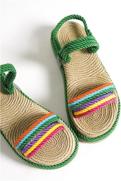 Capone Eileen Wedge Heel Corded Women Multicolored Slippers image 5
