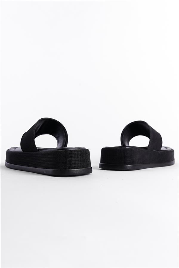 Capone Margalo Wedge Heeled Crystal Embellished Thong Women Black Sandals image 3