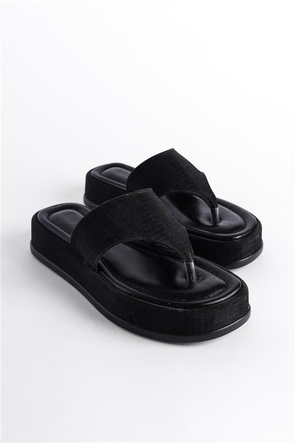 Capone Margalo Wedge Heeled Crystal Embellished Thong Women Black Sandals image 2
