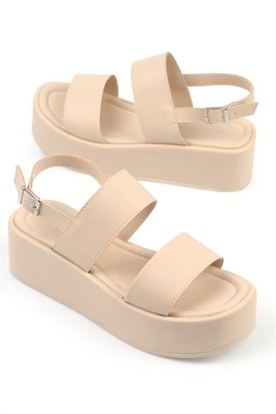 Capone Diana Wide Double Band Wedge Heel Woman Flatform Sandals image 3