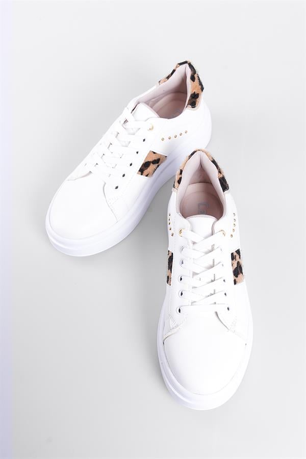 Capone Flory Women White Leopard Sneakers image 5