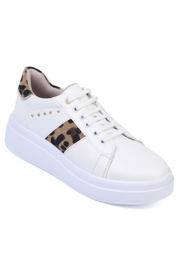 Capone Flory Women White Leopard Sneakers
