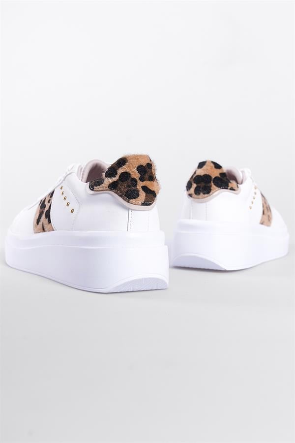 Capone Flory Women White Leopard Sneakers image 4