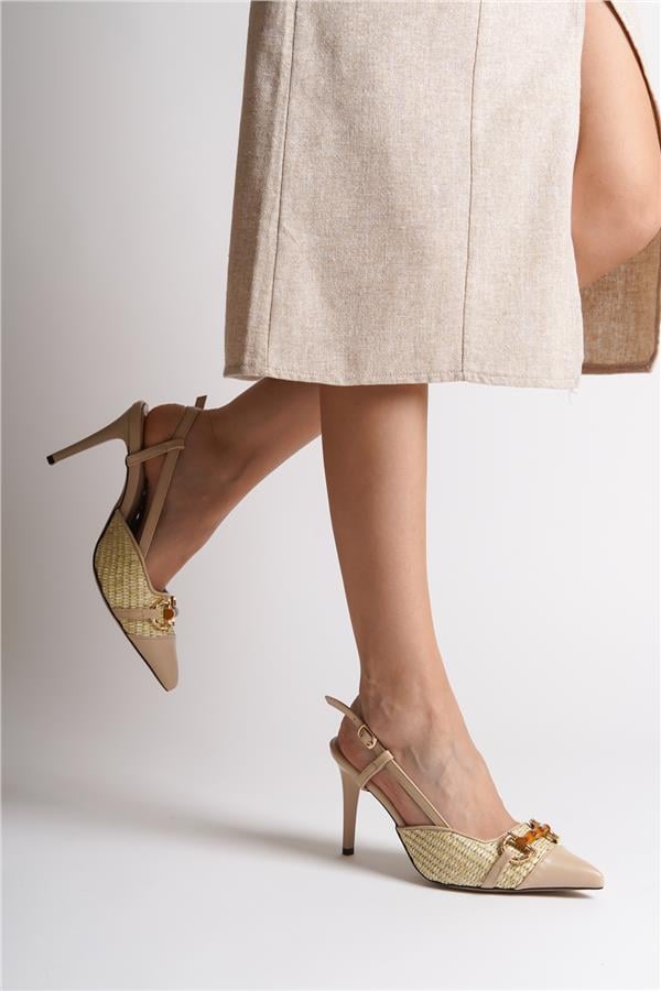 Capone Wooden Buckle Wicker Stiletto image 2