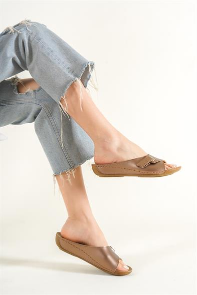 Capone Jenn Z0397 Women Copper Slide Comfort Anatomical Sandals image 6