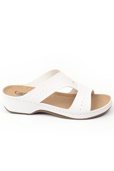 Capone Joan Z0426 Women White Slide Comfort Anatomical Sandals image 2