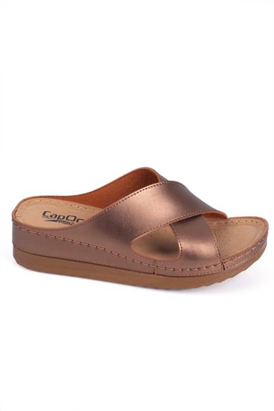 Capone Z0632 Women Copper Slide Comfort Anatomical Cross Band Sandals image 4