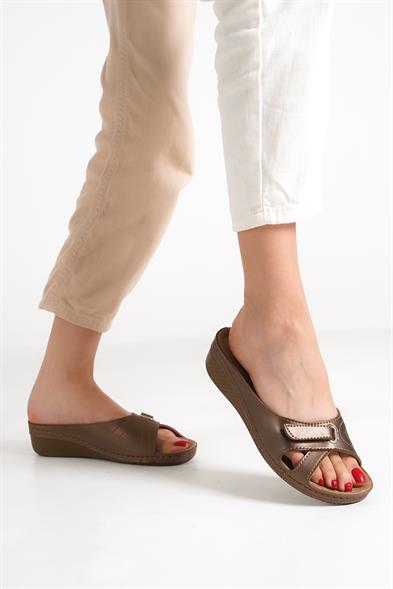 Capone Karen Z0777 Women Copper Slide Comfort Anatomical Sandals image 2