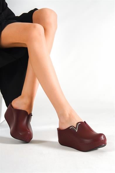 Capone Kally Z6188 Women Burgundy Platform V Clip Accessory Clog Sandals image 2