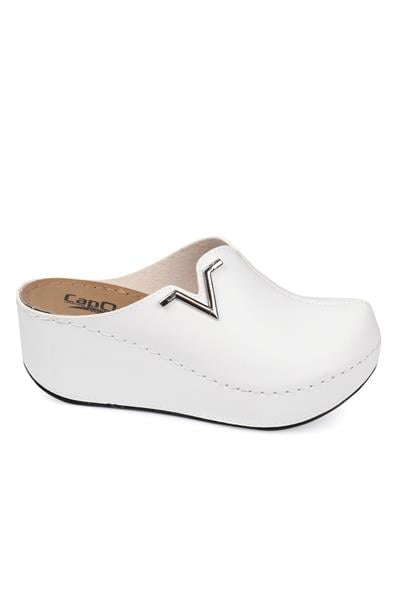 Capone Kally Z6188 Women White Platform V Clip Accessory Clog Sandals image 4