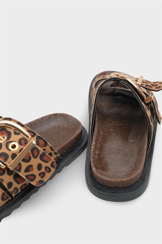 Capone  Zelda Flat Heel Metal Buckle Comfort Women Leopard Sandal image 5