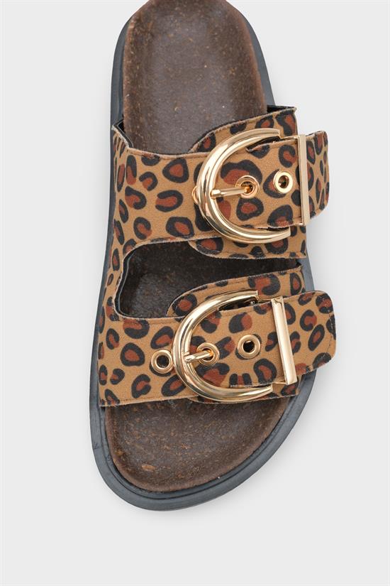 Capone  Zelda Flat Heel Metal Buckle Comfort Women Leopard Sandal image 4