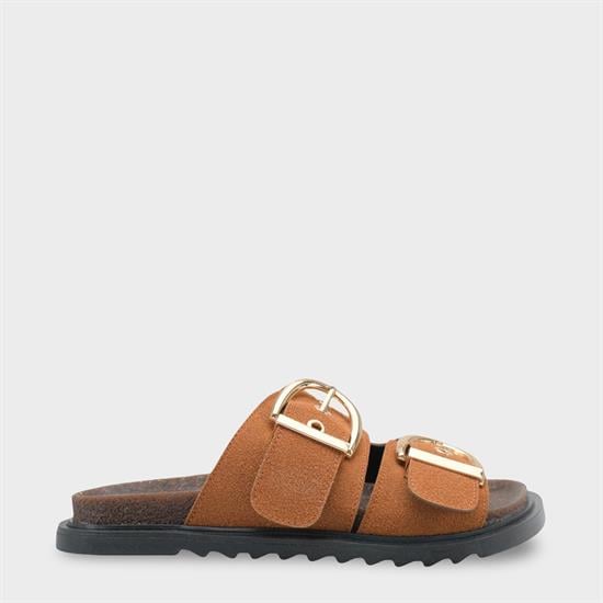 Capone  Zelda Flat Heel Metal Buckle Comfort Women Tan Sandal image 2