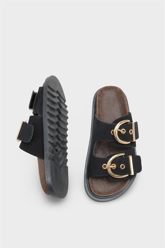 Capone  Zelda Flat Heel Metal Buckle Comfort Women Black Sandal image 6