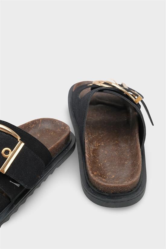 Capone  Zelda Flat Heel Metal Buckle Comfort Women Black Sandal image 5