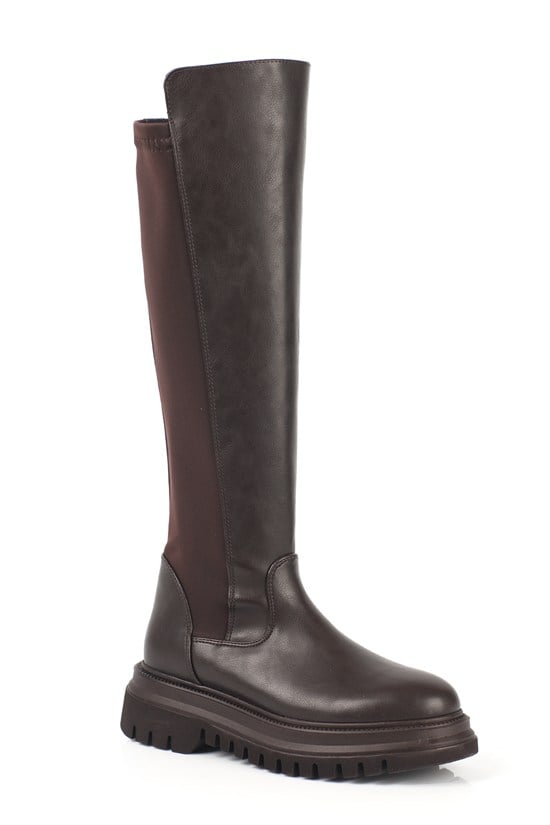 Capone Zippered Long Women Brown Boots