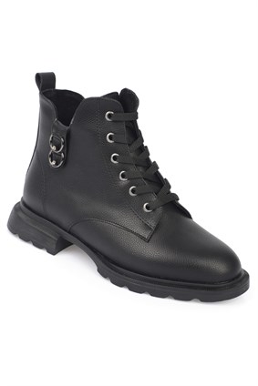 Capone Lace Up Side Zipper Metal Bouckle Woman Low Boots