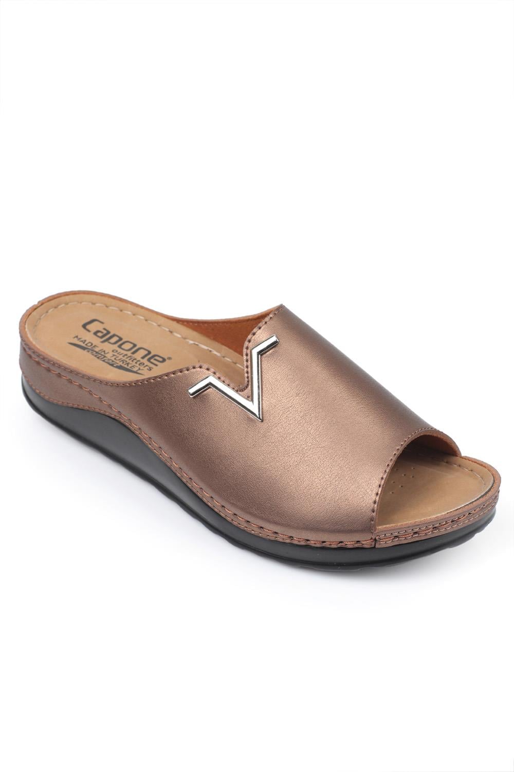 Capone 107012 Women Copper Slide Comfort Anatomical Sandals