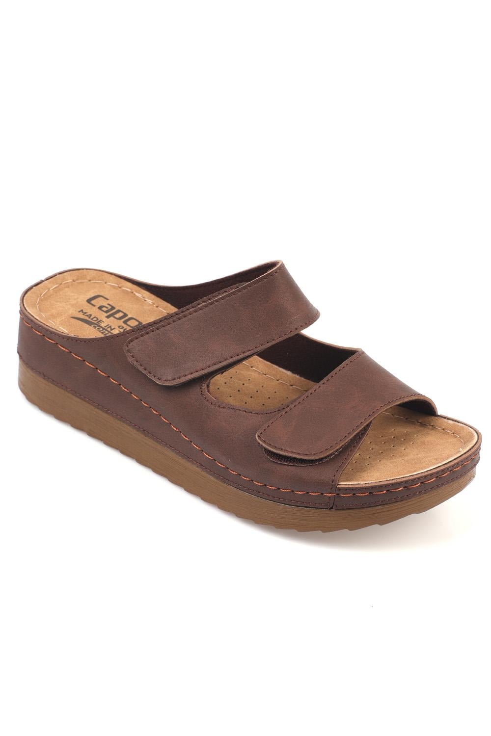 Capone 107090 Women Brown Slingback Comfort Anatomical Sandals