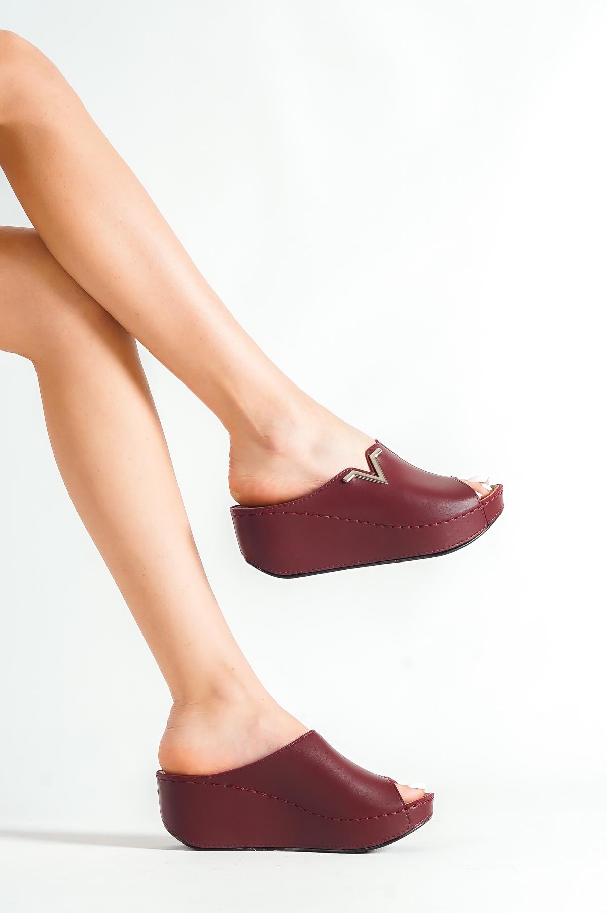burgundy platforms