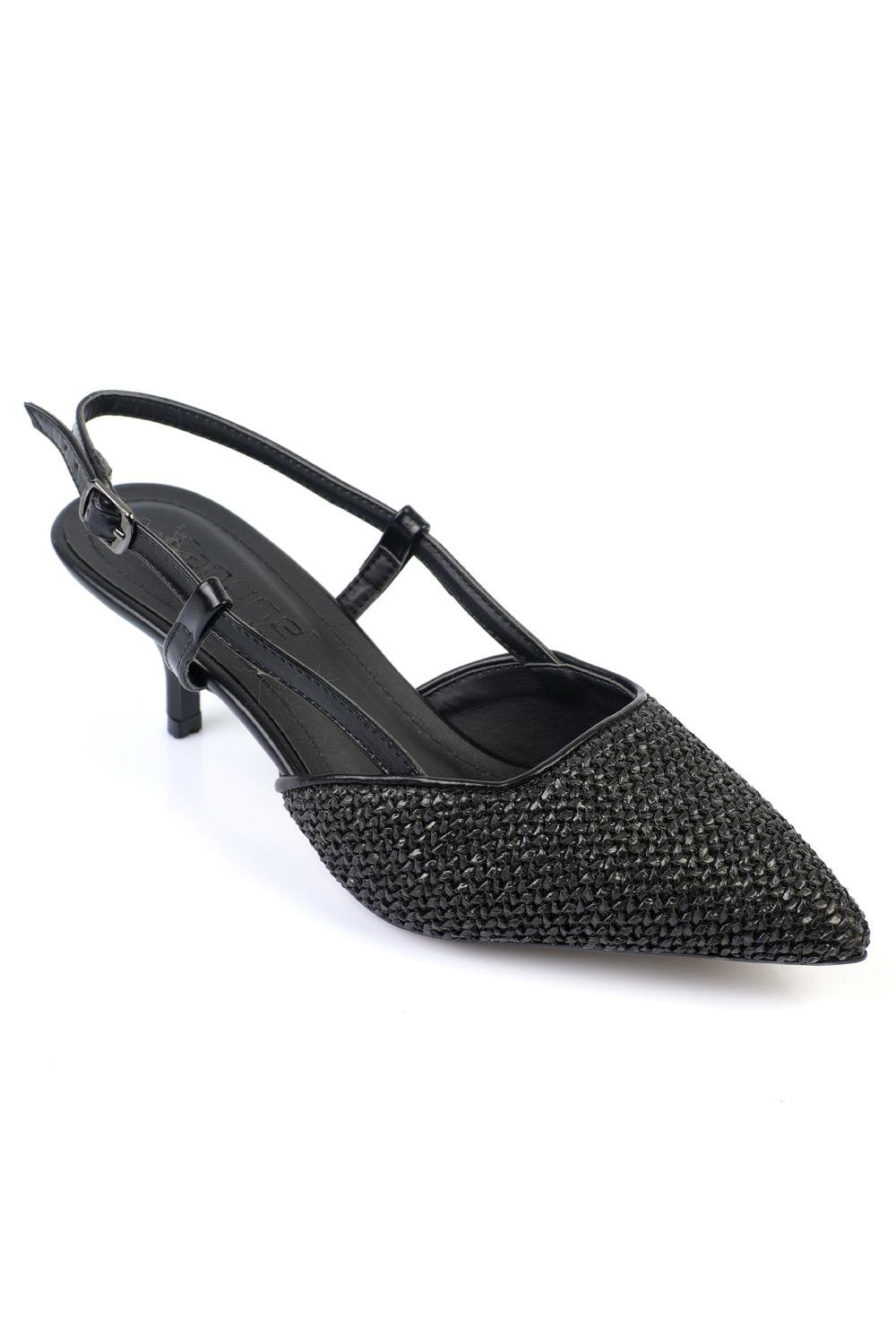 Capone Ange Women Black Heeled Shoes
