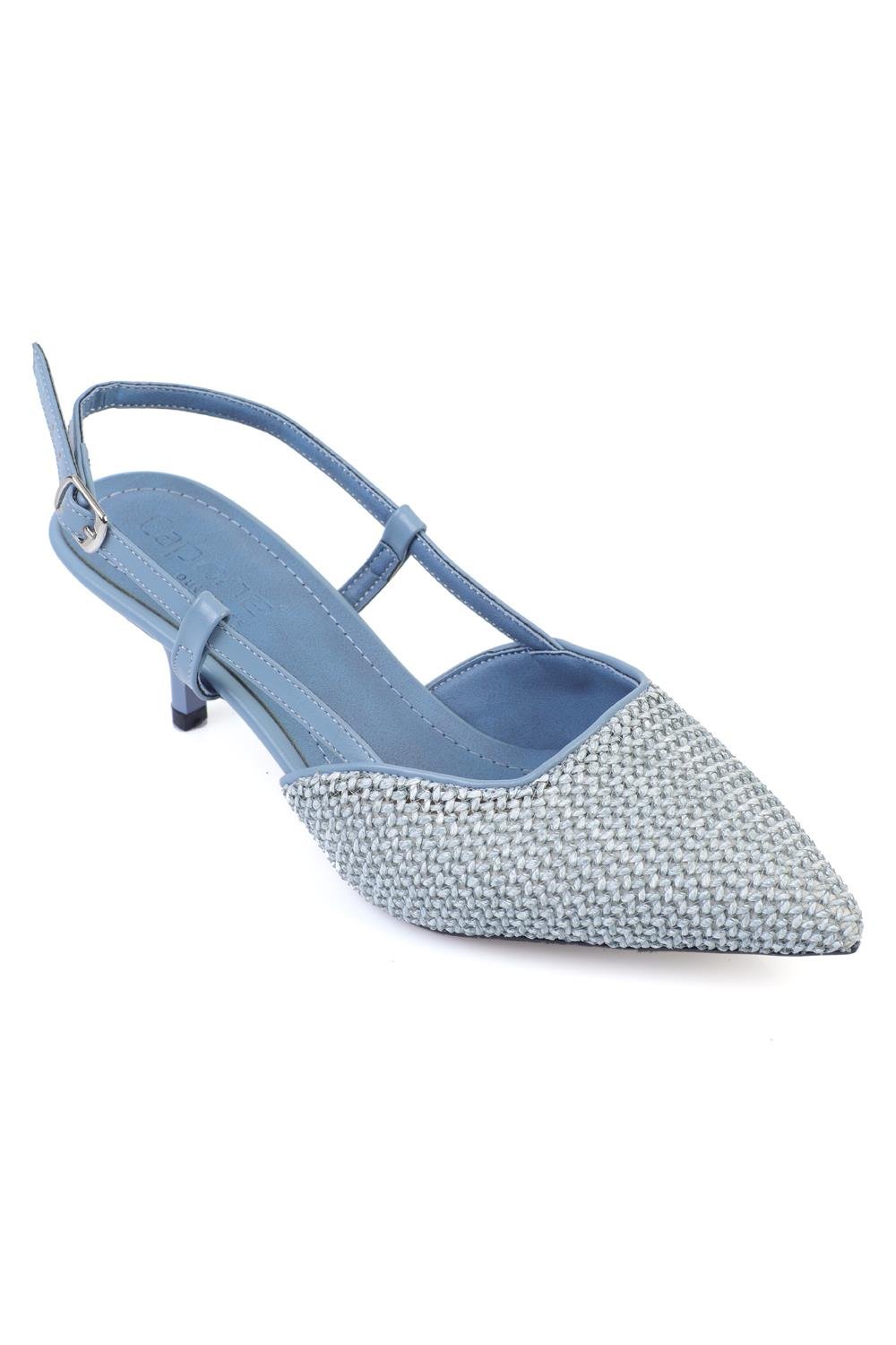 Capone Ange Women Denim Blue Heeled Shoes