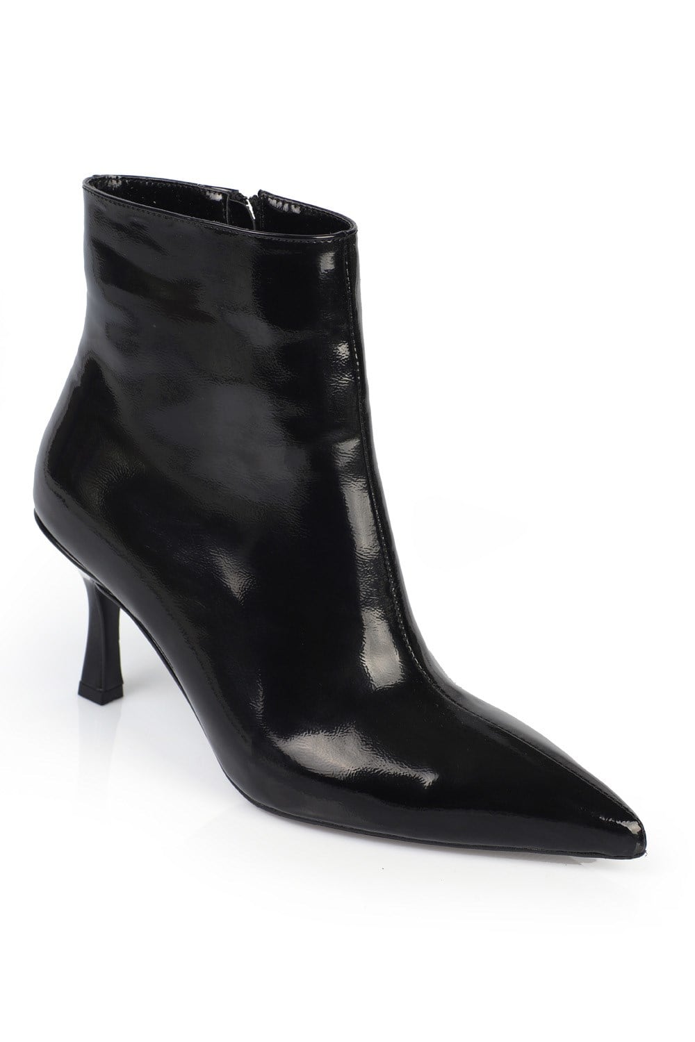 Capone Ankle Height Pointed Toe Side Zipper Thin Heel Woman Booties