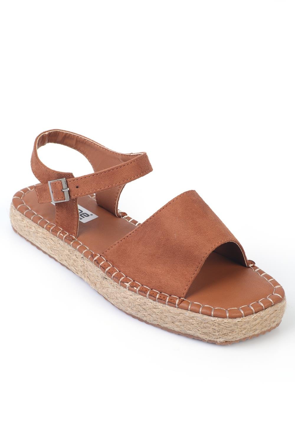 Capone Ankle Strap Open Toe Women Tan Espadrilles