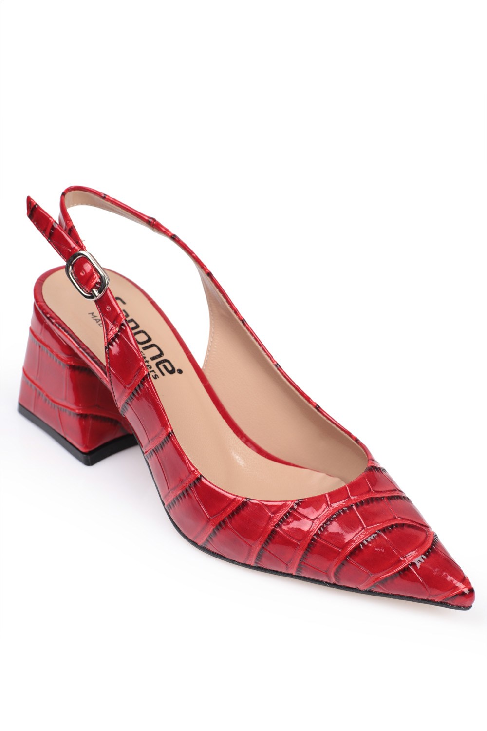 Capone Block Heel Slingback Women Red Shoes