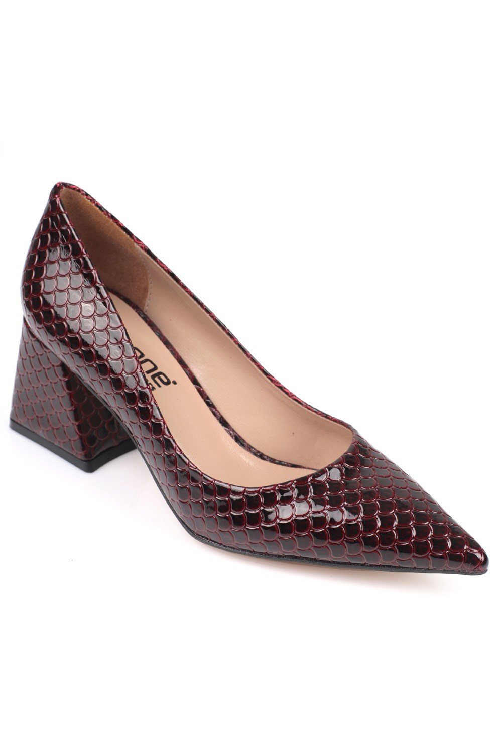 Capone Block Heel Women Burgundy Shoes