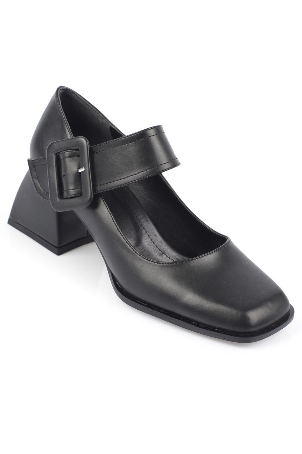 Capone Blunt Toe Mary Jane Mid Heel Woman Shoes