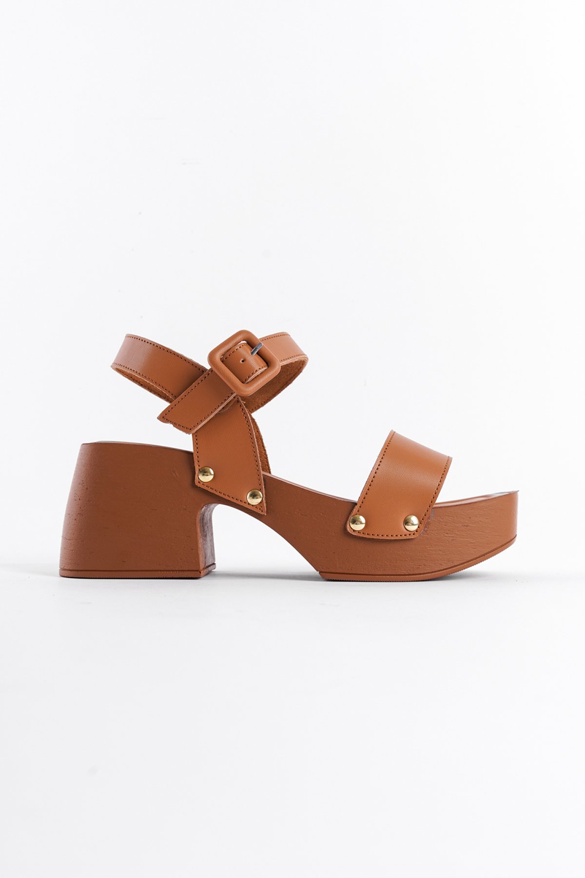 Capone Blunt Toe Single Band Platform Heel Woman Sandals