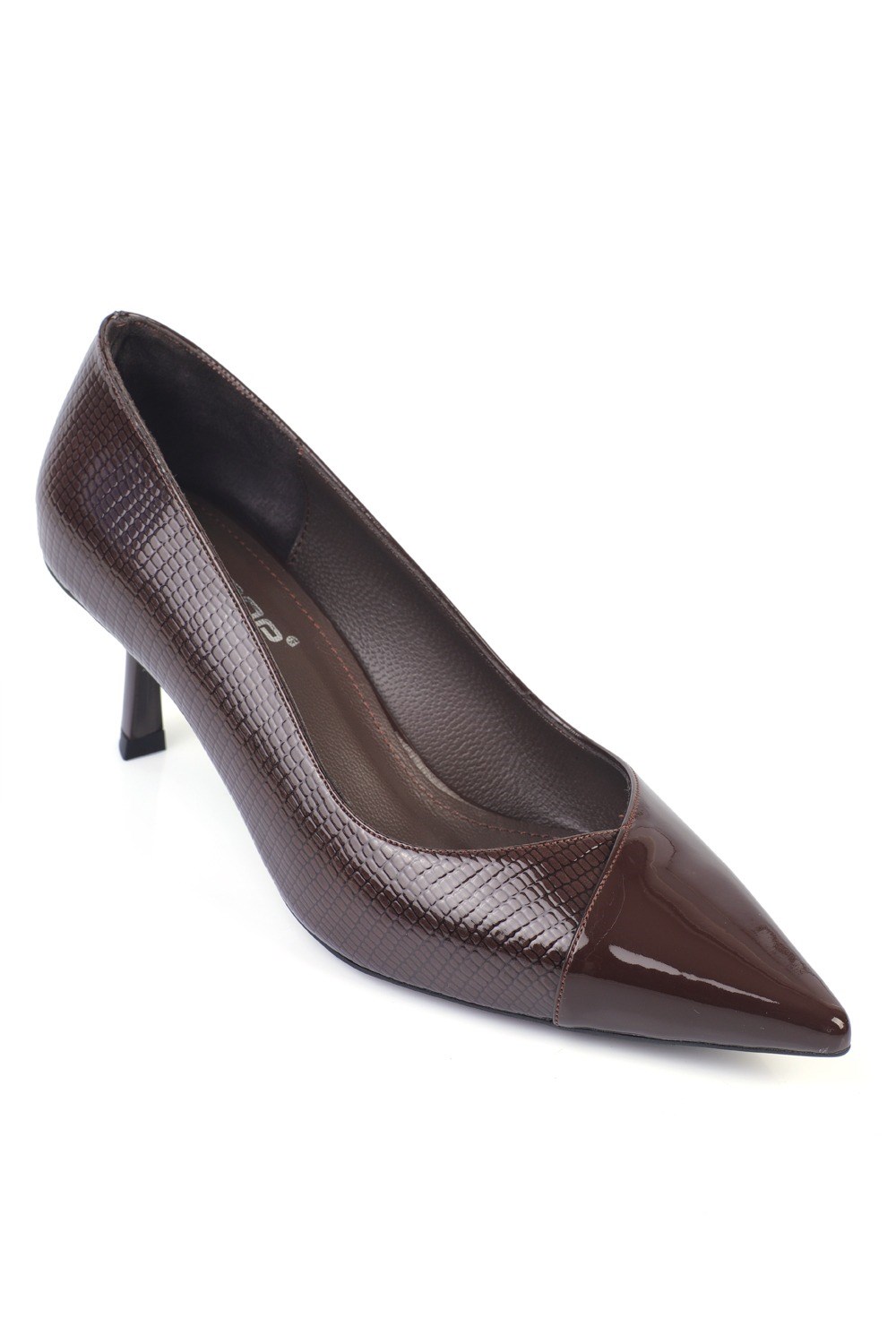 Capone Brianne Mid Heel Strapped Snake Print Genuine Leather Lined Stiletto