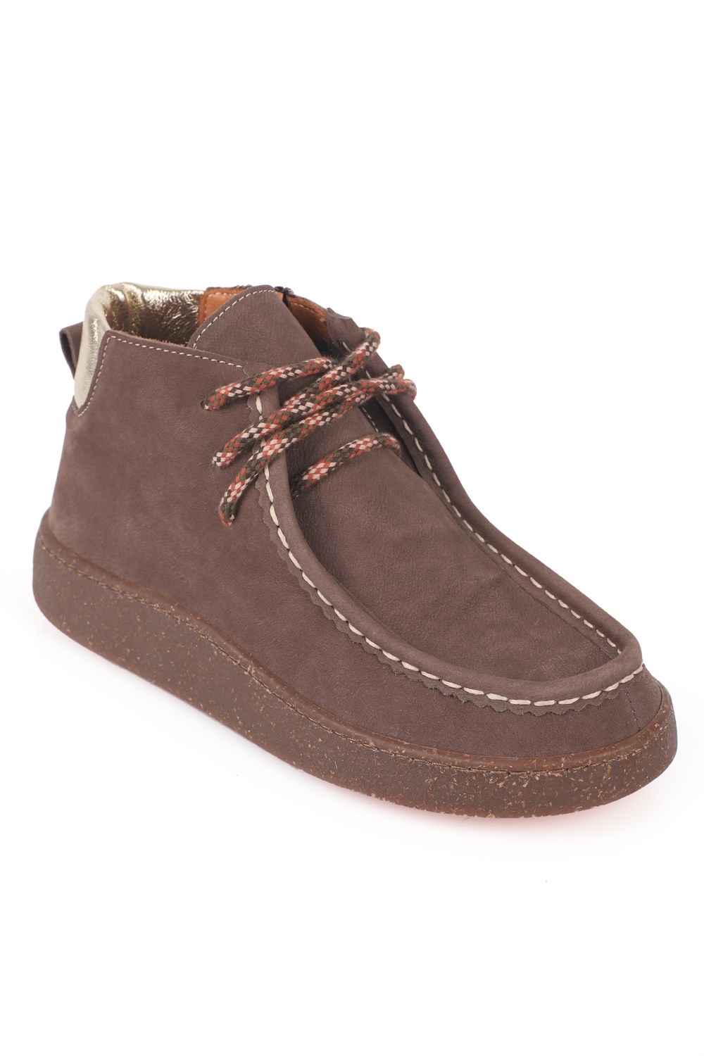 Capone Cammy Genuine Nubuck Leather Comfort Women Brown Ankle Boot