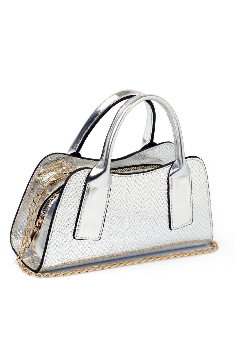 Capone Cesano Women Metallic Silver Shoulder Bag