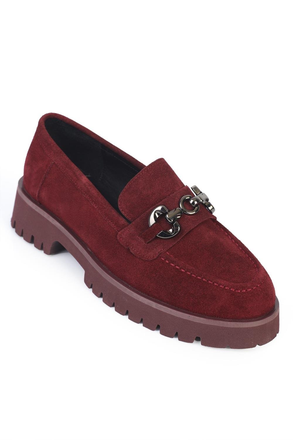 Capone Cork Sole Leather Women Burgundy Loafer