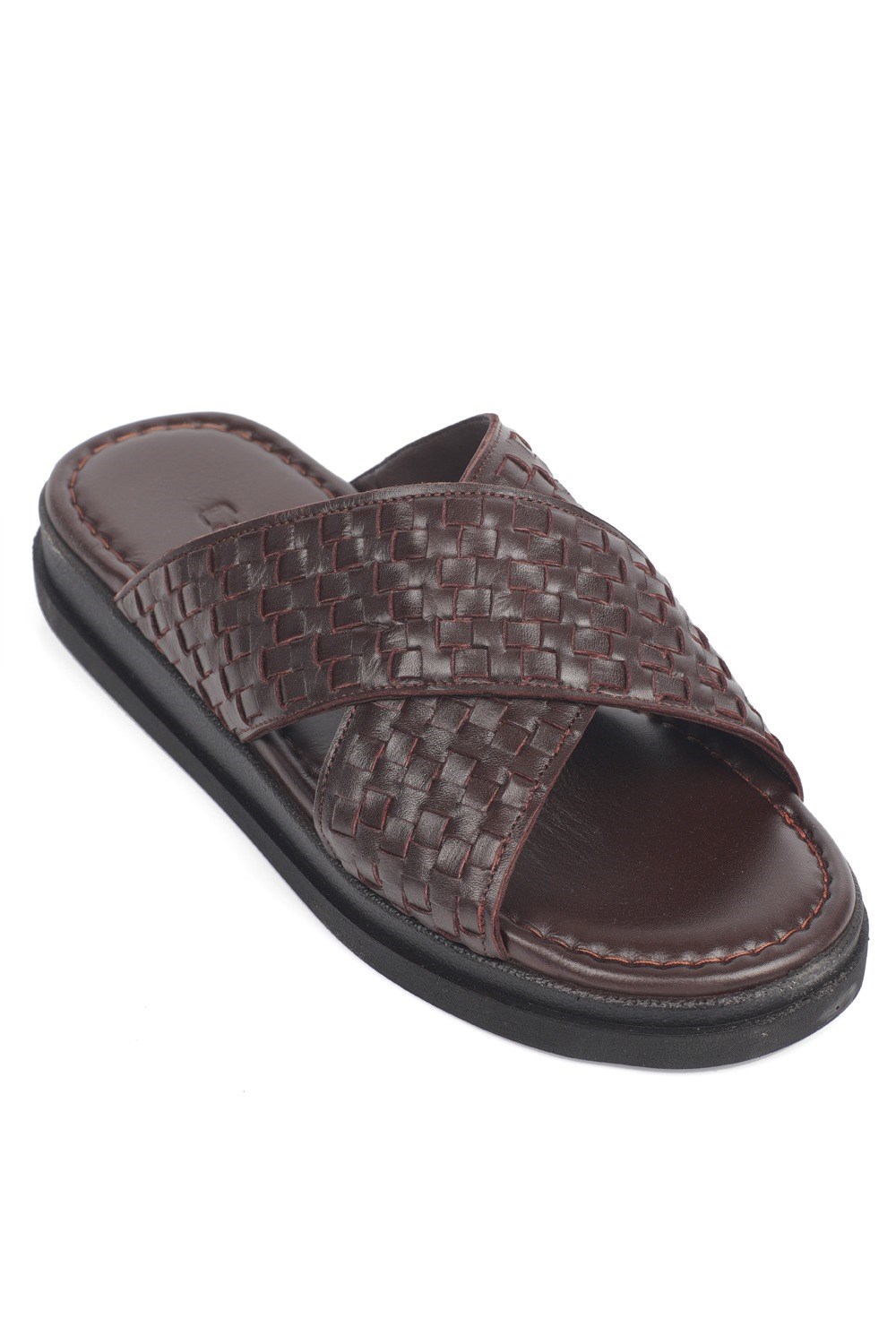 Capone Cross Strap Woven Pattern Men Sandal