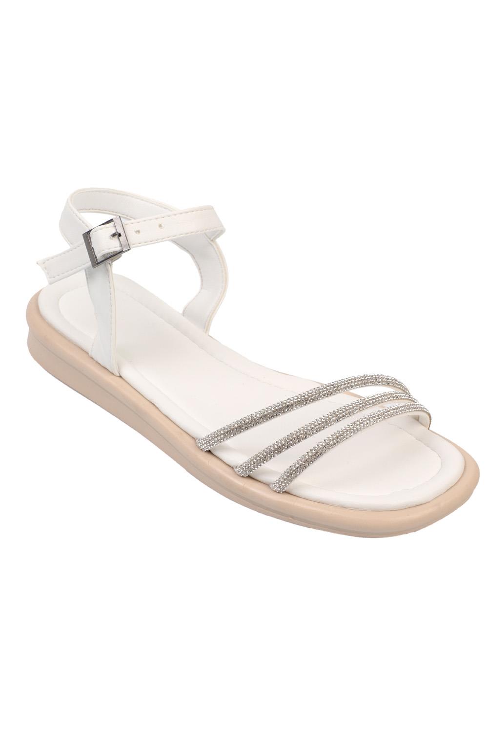 Amazon.com: Summer Sandals Shoes Flat Buckle Summer String Sandals Style  Bohemian Flower Women Bead Strap Women's Sandals (White, 7.5) : Clothing,  Shoes & Jewelry