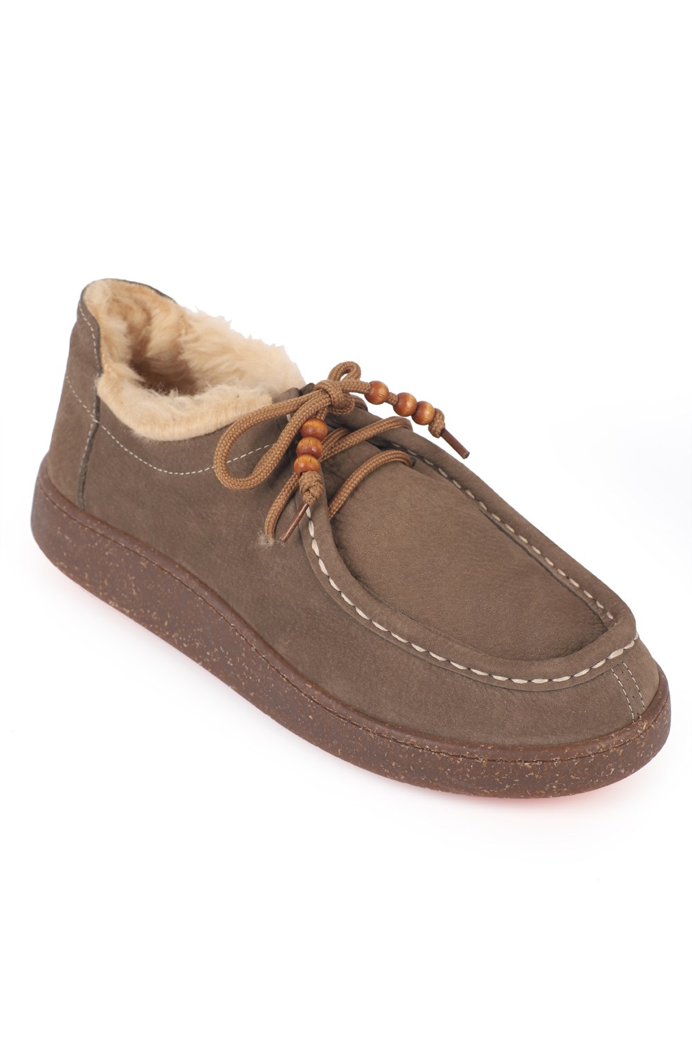 Capone Daffi Genuine Nubuck Leather Comfort Wooden Accessory Women  Loafer