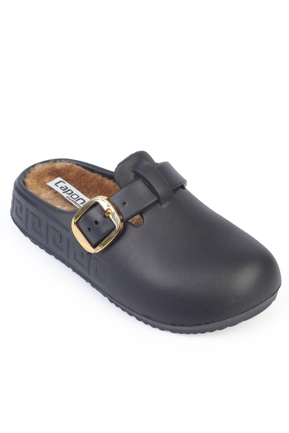 Capone Daisy Women Black Furry Sandal