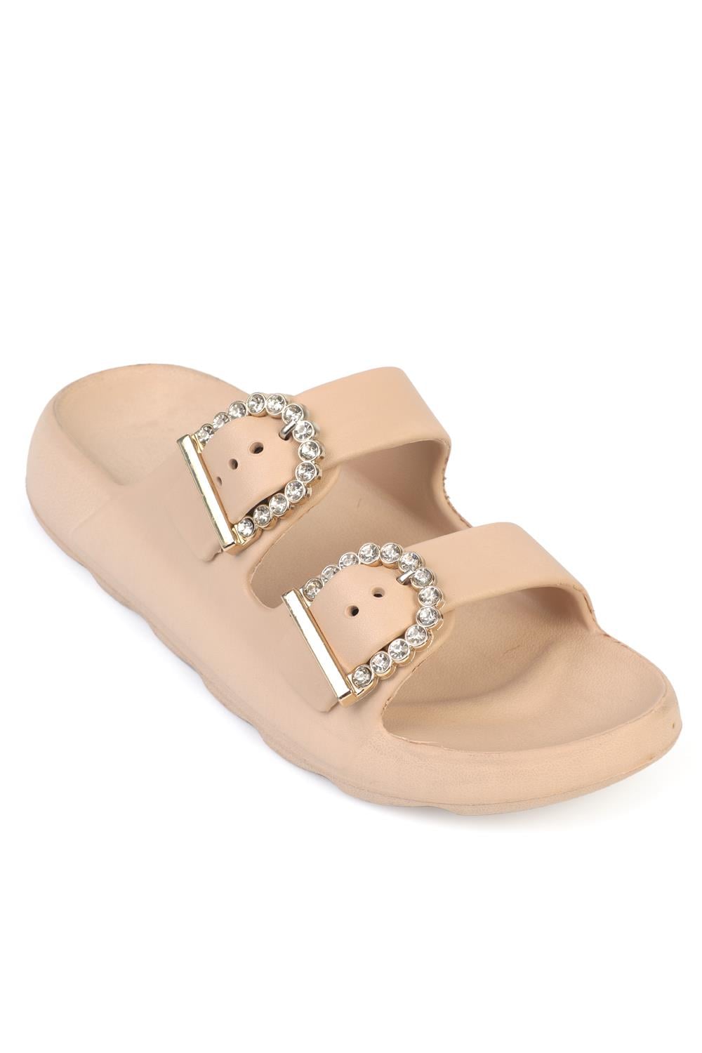 Capone Della EVA Double Buckle Women Beige Sandal