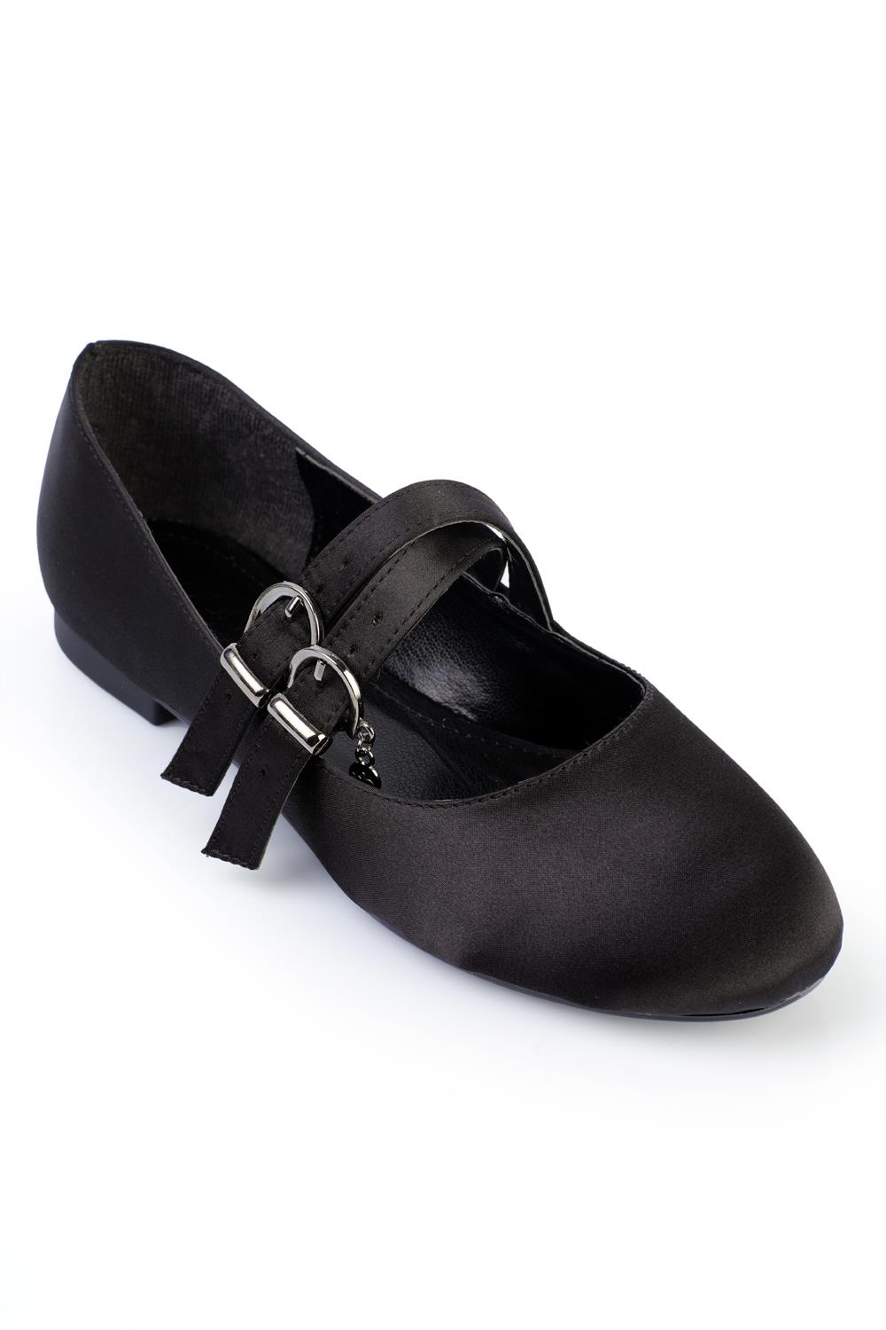 Capone Double Band Buckled Ballerinas