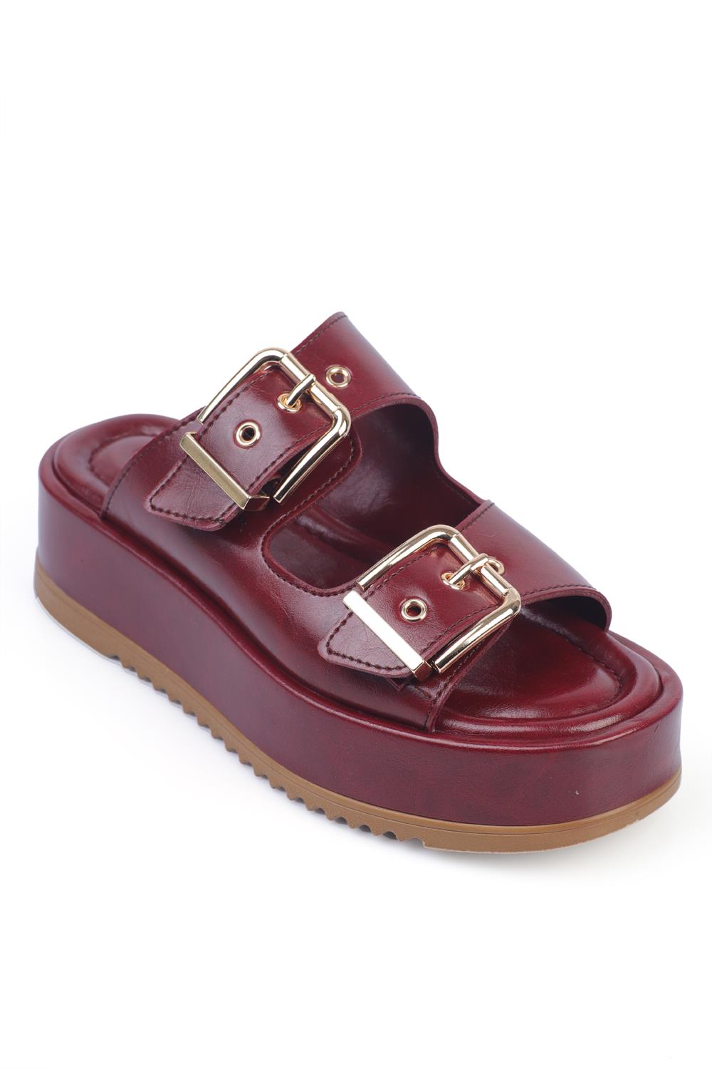 Capone Double Buckle Wedge Heel Women  Sandals
