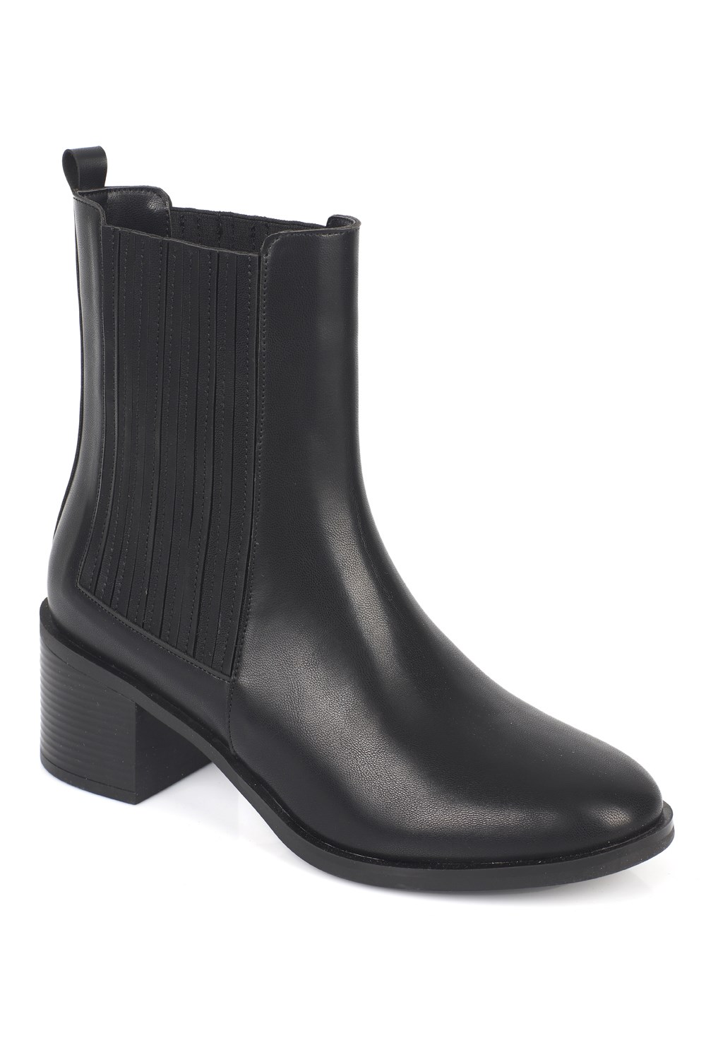 Capone Ellynn Round Toe Side Elastic Women Black Cowboy Boot