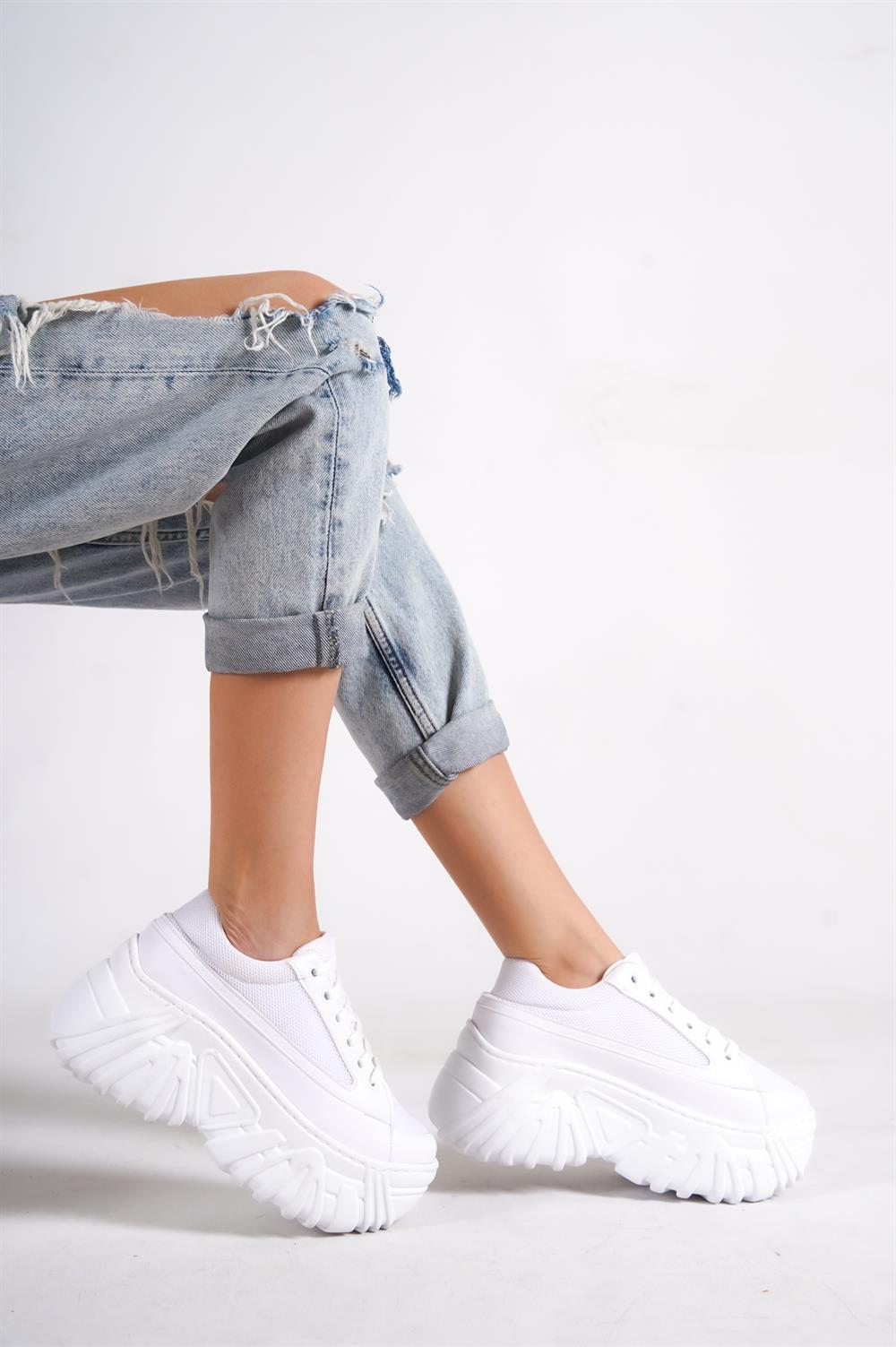 Men's High Sole sneakers Casual Shoes 044 QUILTED White | STREETMODE ™