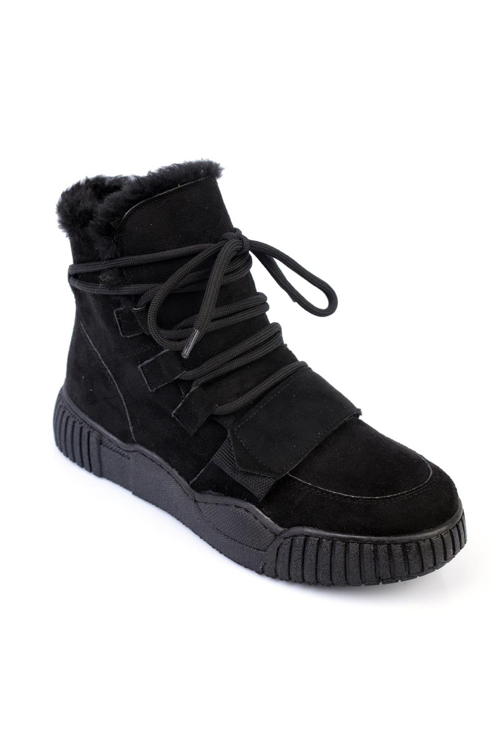 Capone Fur-Lined Women Black Sports Boots